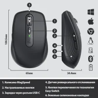 Мышь Logitech MX Anywhere 3 (графитовый) фото 7